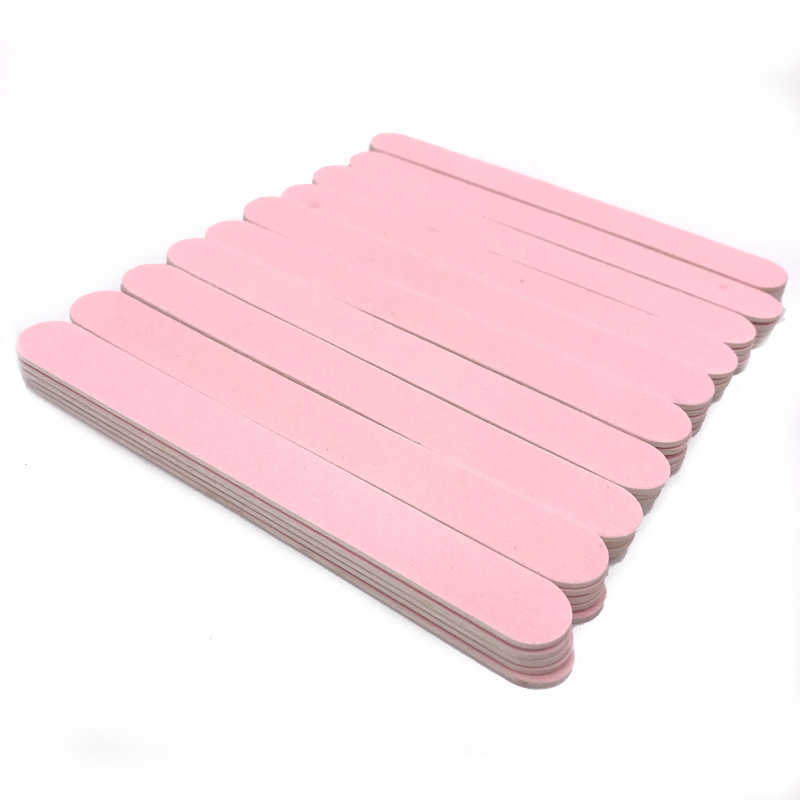 500pcs/set Professional Nail File 240/240 Grit Straight Wooden Buffer Disposable pilniki do paznokci Sandpaper 210630