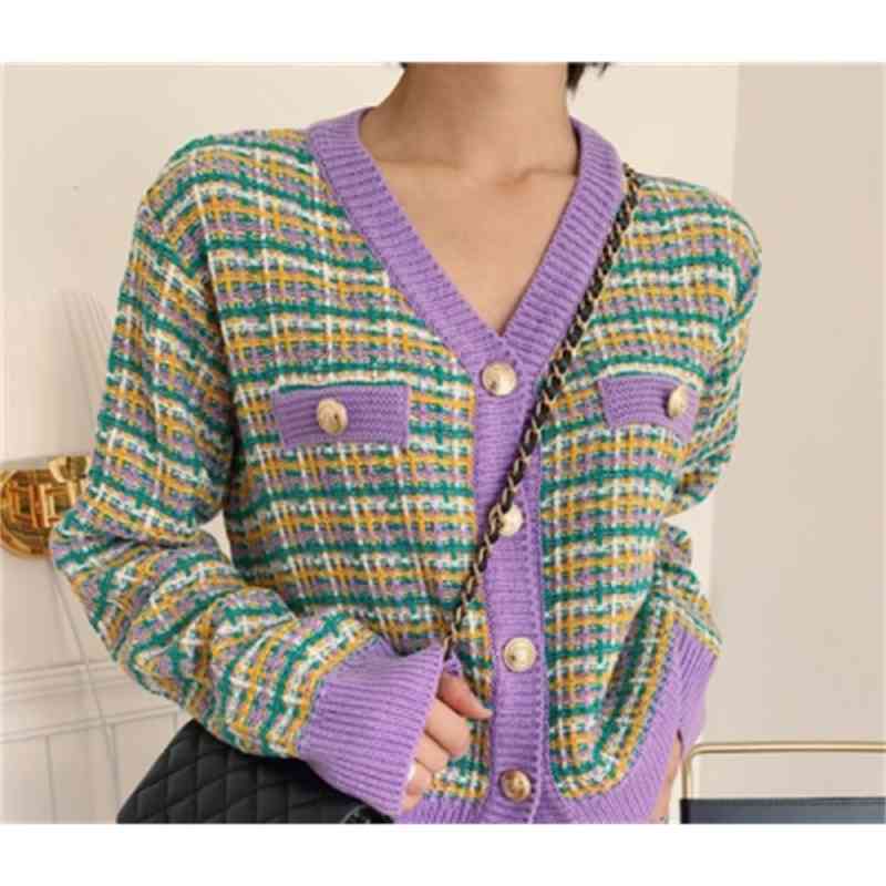 Autumn Korean Knitted Women Cardigans Sweaters Long Sleeve V-neck Single-breasted Vintage Elegant Fashion Tops 210514
