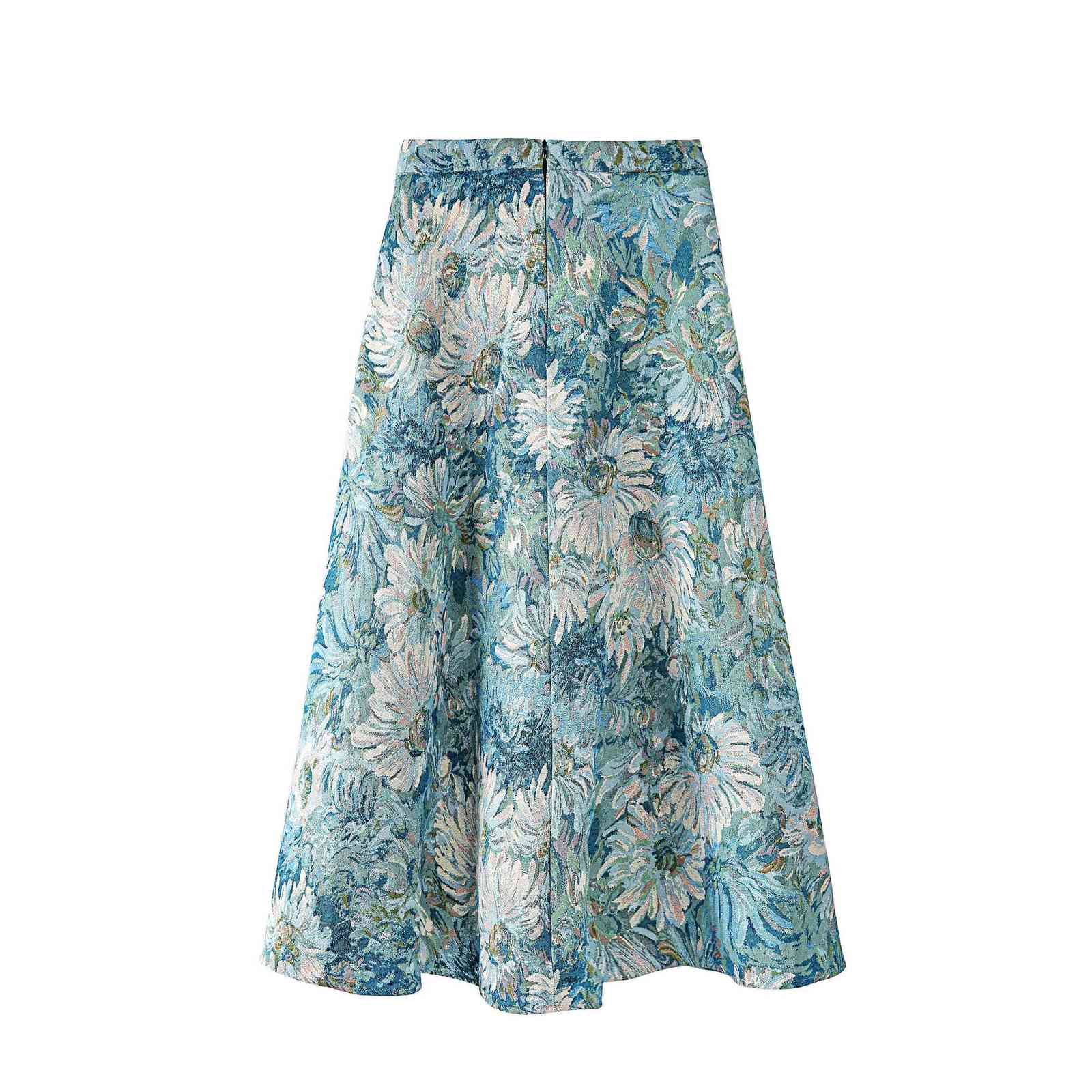 Vintage Oil Painting Flowers Print Big Swing Umbrella Spring Autumn High Waist A Line Skirts Women 210615Z