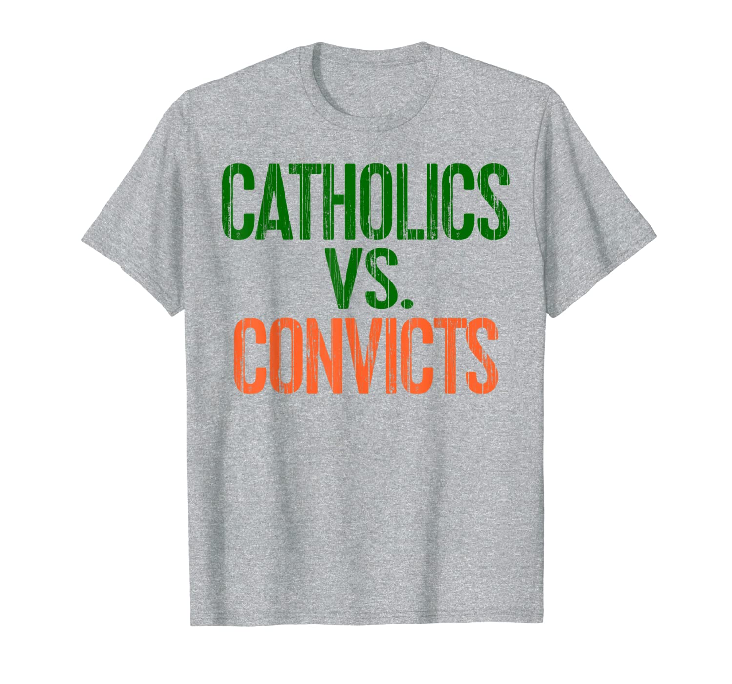 Catholics Vs Convicts T-Shirt Football Fan Retro Gift Shirt, White;black