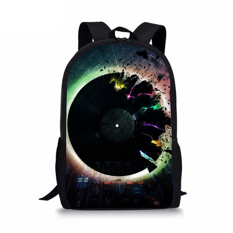 Fashion Punk DJ Music Print 3 PCS/SET Kids Backpack Teenage Boys Girls Student School Bags Children Book Bag Daily Mochila