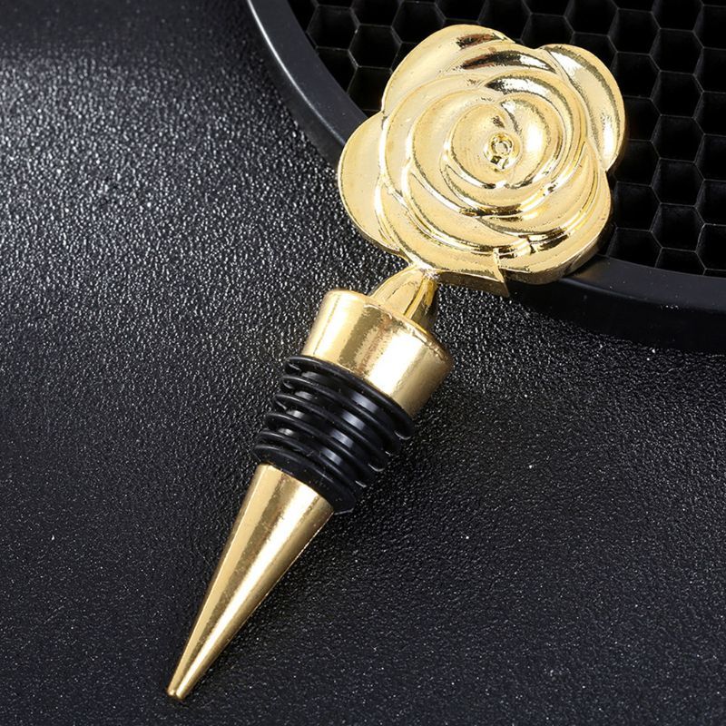 Elegant Rose Flower Champagne Red Wine Bottle Stopper Vacuum Twist Valentine's Day Bruiloft favours