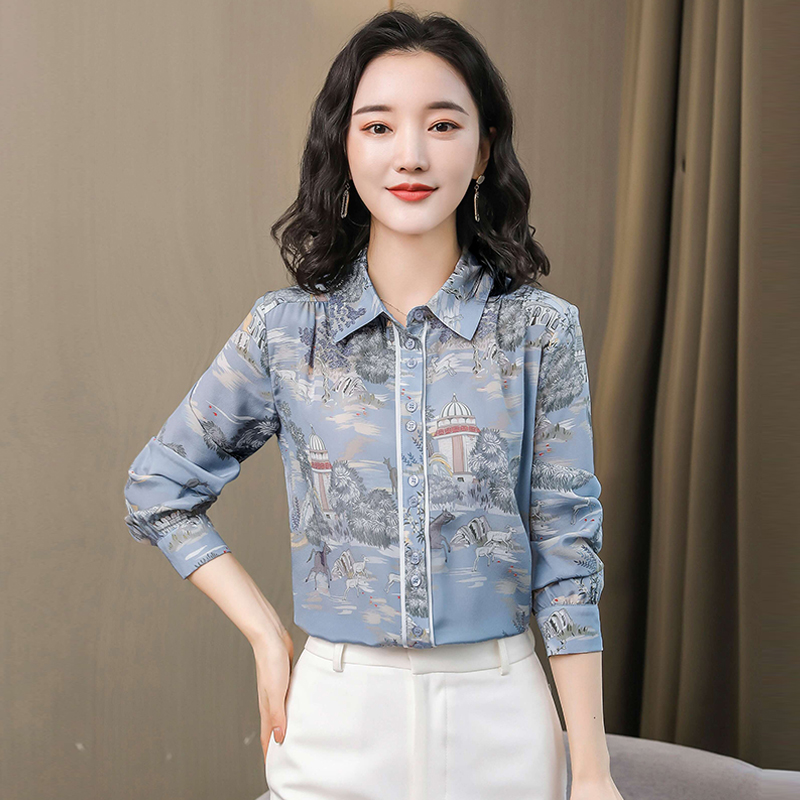 Luxury Vintage Runway Printed Silk Shirts Women Fashion Designer Classic Blouses Slim Long Sleeve Office Ladies Button Shirt Quality Spring Autumn Elegant Tops, Blue
Luxury Vintage Runway Printed Silk Shirts Women Fashion Designer Classic Blouses Slim Long Sleeve Office Ladies Button Shirt Quality Spring Autumn Elegant Tops, Blue