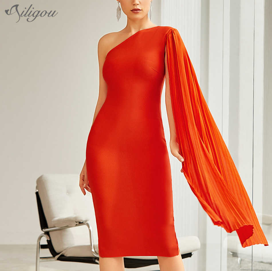 Summer One-shoulder Tight Bandage Dress Sexy Sleeveless Strapless Midi Celebrity Party Vestidos 210527, Red bandage dress
Summer One-shoulder Tight Bandage Dress Sexy Sleeveless Strapless Midi Celebrity Party Vestidos 210527, Red bandage dress