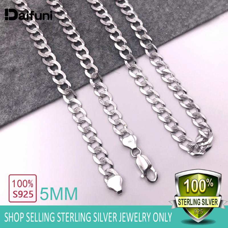 100% Real S925 Sterling Silver Men Necklace 7MM Width Mens Sideways Curb Cuban Fashion Figaro Chain Accessories Gift Chains
100% Real S925 Sterling Silver Men Necklace 7MM Width Mens Sideways Curb Cuban Fashion Figaro Chain Accessories Gift Chains