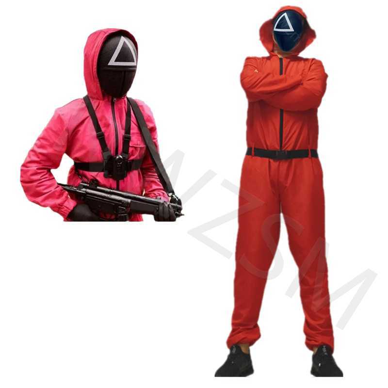Squid Game Cosplay Red One-piece Korean Tv Series Cosplay Halloween Party Costumes with Face, Black
Squid Game Cosplay Red One-piece Korean Tv Series Cosplay Halloween Party Costumes with Face, Black