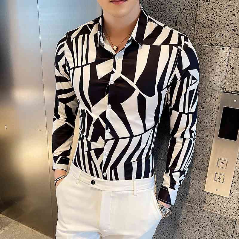 men's long sleeve japanese and korean popular youth shirt men's 2504-p55, White;black
men's long sleeve japanese and korean popular youth shirt men's 2504-p55, White;black