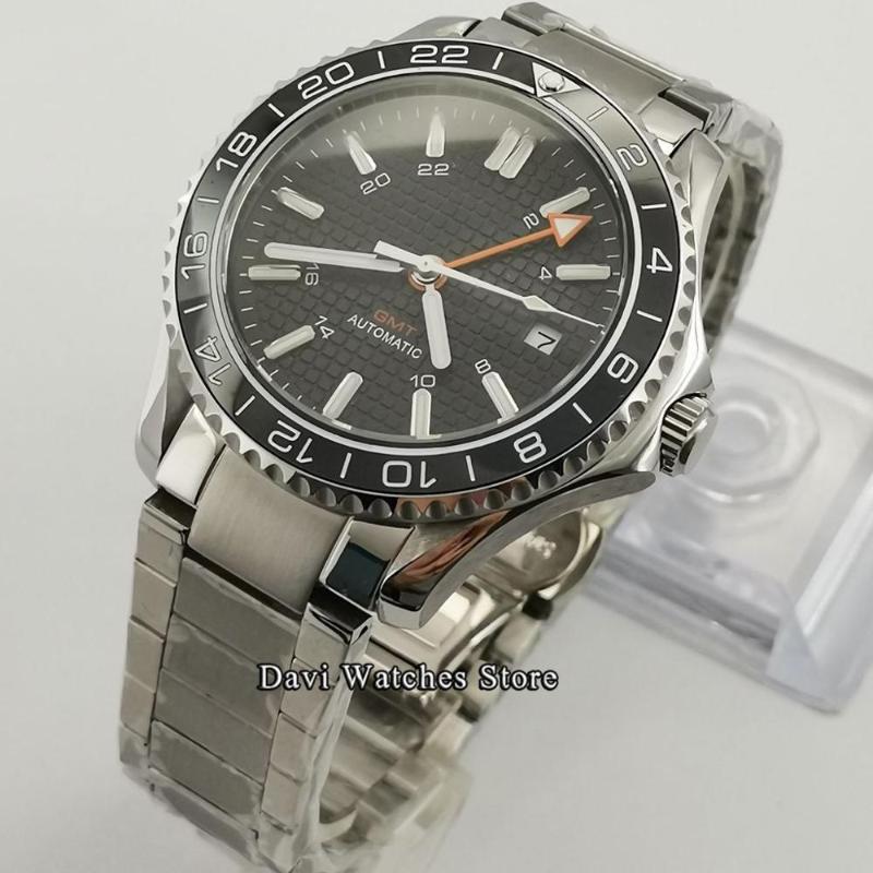 Wristwatches 41mm Black Dial GMT Mens Watch Sapphire Glass Date Ceramic Bezel Automatic Men Wristwatch, No logo
Wristwatches 41mm Black Dial GMT Mens Watch Sapphire Glass Date Ceramic Bezel Automatic Men Wristwatch, No logo