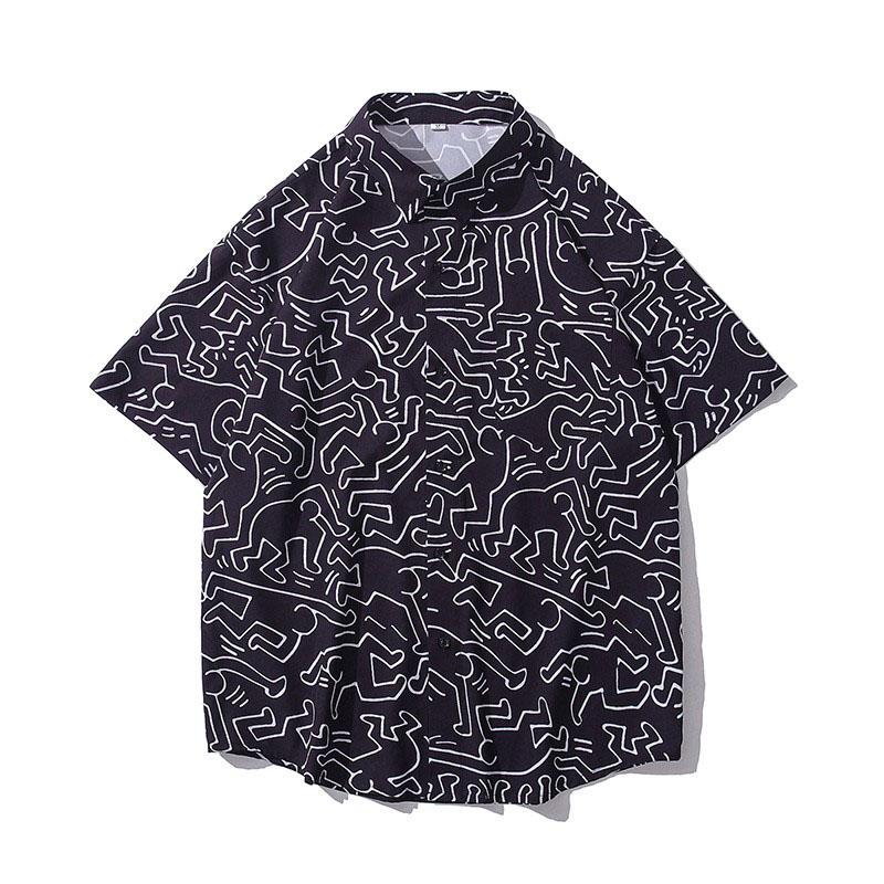 Men's Casual Shirts Men Shirt Short Sleeve 2021 Arrival Summer Loose Male Thin Geometric Patterns Korean Style White Black S40, 5226black
Men's Casual Shirts Men Shirt Short Sleeve 2021 Arrival Summer Loose Male Thin Geometric Patterns Korean Style White Black S40, 5226black