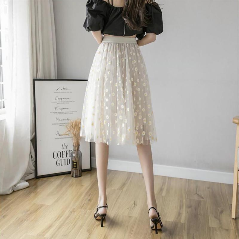Skirts White 3D Flower Lace Skrit Women High Waist Mesh Long Female Elegant Midi Tulle Skirt Sweet Cute Student School Wear Saias, Black
Skirts White 3D Flower Lace Skrit Women High Waist Mesh Long Female Elegant Midi Tulle Skirt Sweet Cute Student School Wear Saias, Black