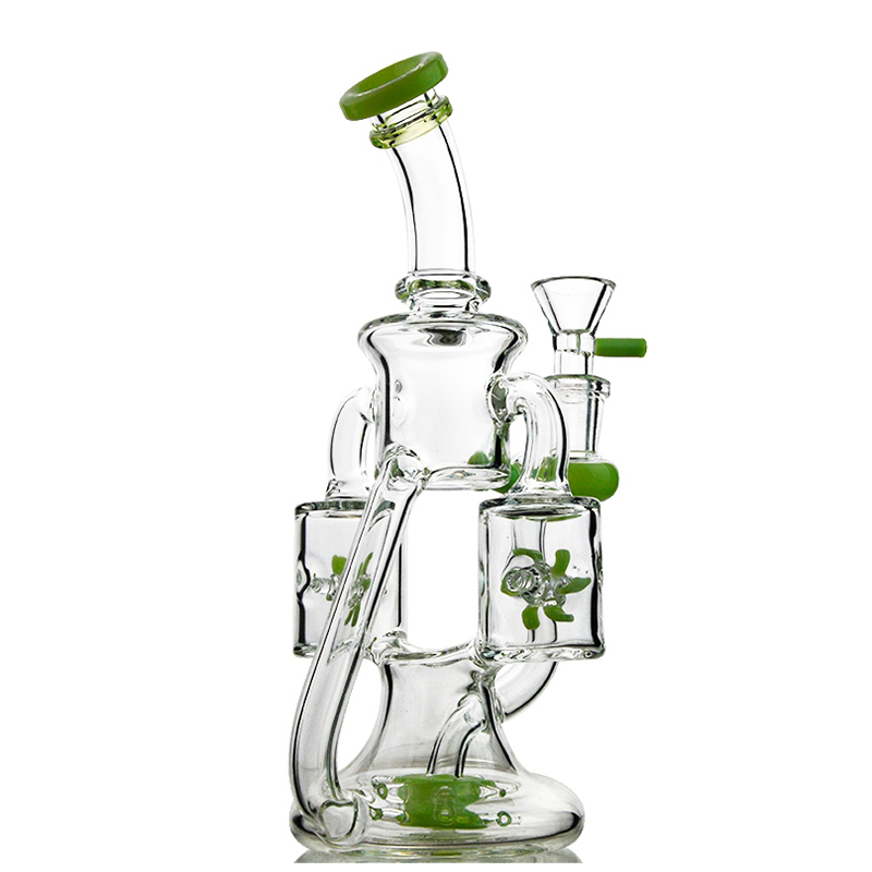 Unique Bong Propeller Percolater Hookahs Heady Glass Bongs Double Recycler Oil Dab Rigs 14mm Female Joint Water Pipes With Bowl Wholesale XL1943
Unique Bong Propeller Percolater Hookahs Heady Glass Bongs Double Recycler Oil Dab Rigs 14mm Female Joint Water Pipes With Bowl Wholesale XL1943