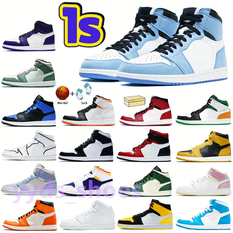 2022 Jumpman 1s Mens Basketball Shoes Mid Obsidian University Blue Trainers UNC Rust Pink Lightning Pollen Hyper Royal Chicago Men Women Designer Sneakers, Box 
2022 Jumpman 1s Mens Basketball Shoes Mid Obsidian University Blue Trainers UNC Rust Pink Lightning Pollen Hyper Royal Chicago Men Women Designer Sneakers, Box