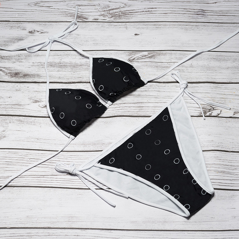 Sexy Lady Letter Split Swimwear Two Pieces Halter Neck Bandage Bikinis Set Summer Beach Low Waist Backless Bathing Suit, Black
Sexy Lady Letter Split Swimwear Two Pieces Halter Neck Bandage Bikinis Set Summer Beach Low Waist Backless Bathing Suit, Black