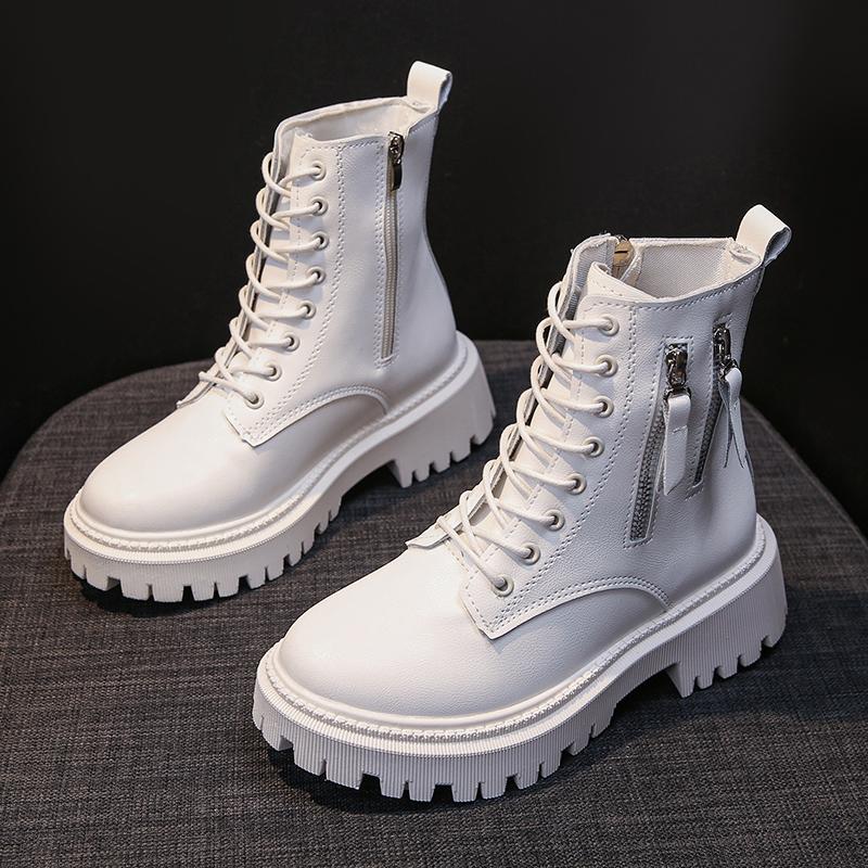 Bottes Femmes Femmes Femmes Laine en cuir PU chaude Hiver Automne Designers Moto Bottines Boot Couple Unisexe Mujer Plateforme Femme