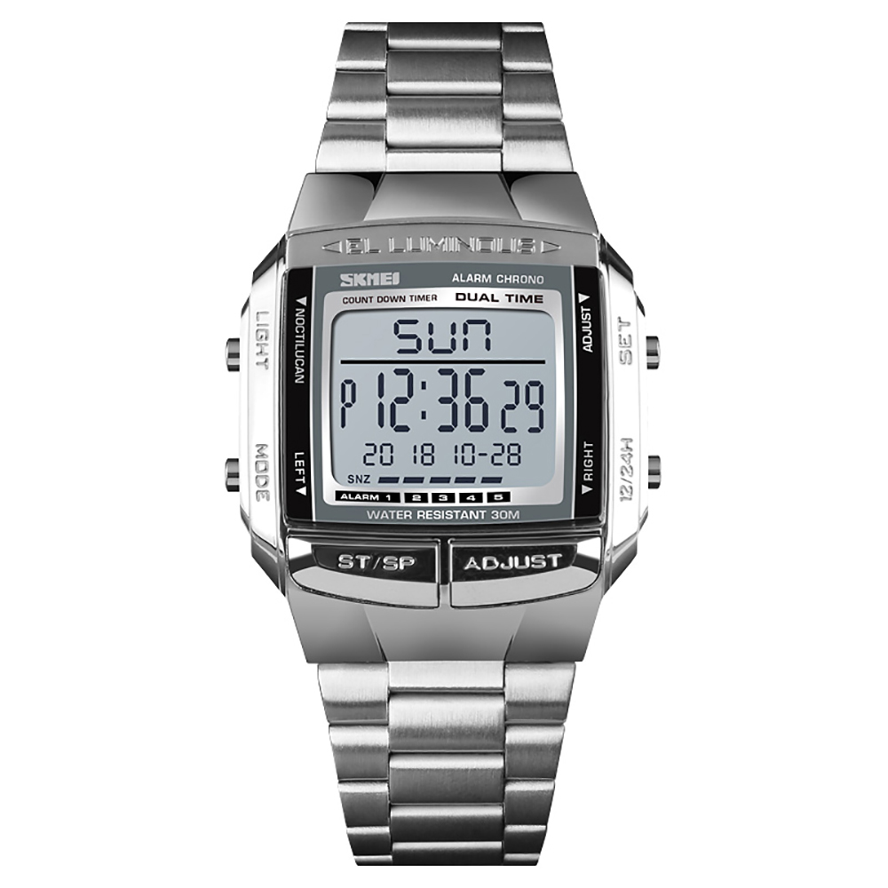 SKMEI Men Analog Digital Watch Fashion Casual Sports Wristwatch 2Time 5 Alarm 3ATM Waterproof Stainless Steel Strap Backlightg, Black
SKMEI Men Analog Digital Watch Fashion Casual Sports Wristwatch 2Time 5 Alarm 3ATM Waterproof Stainless Steel Strap Backlightg, Black