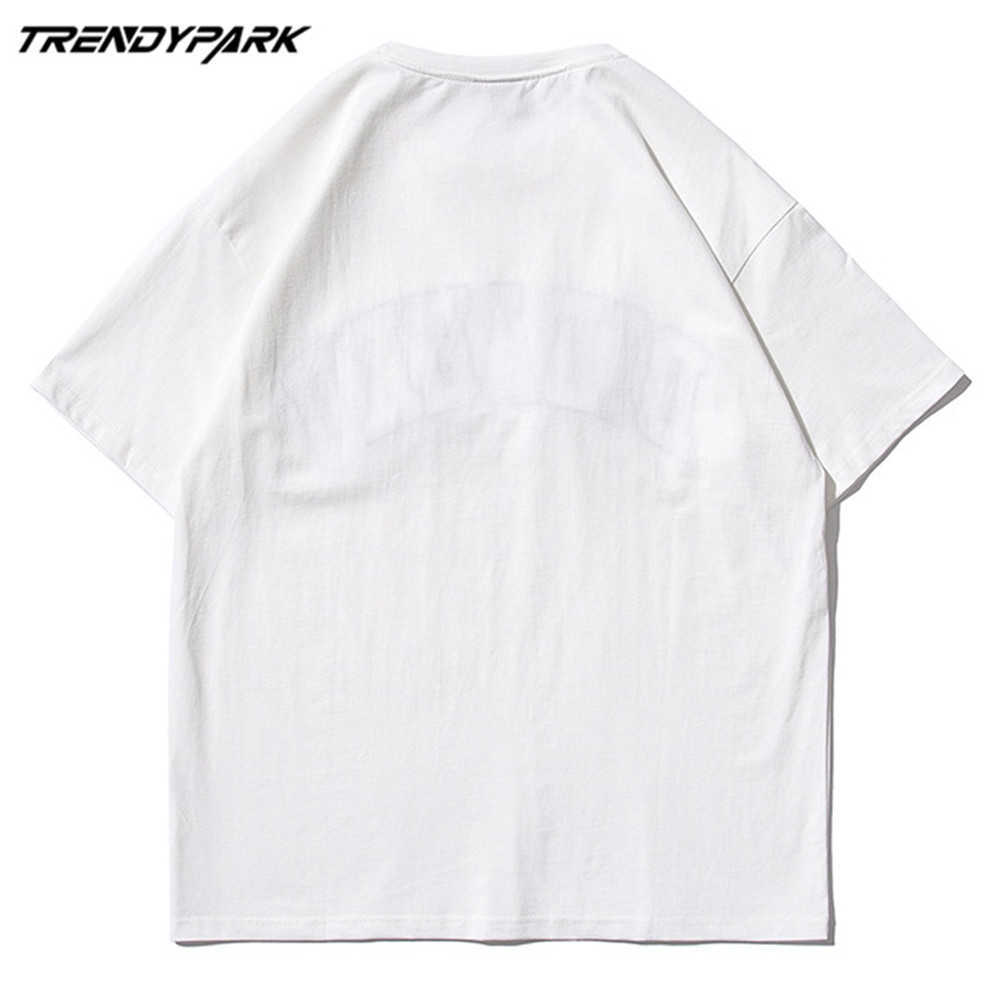 Men's T-shirt Summer Short Sleeve Leopard Embroidery Letters Tee Hip Hop Oversized Cotton Casual Harajuku Streetwear Top Tshirts 210601