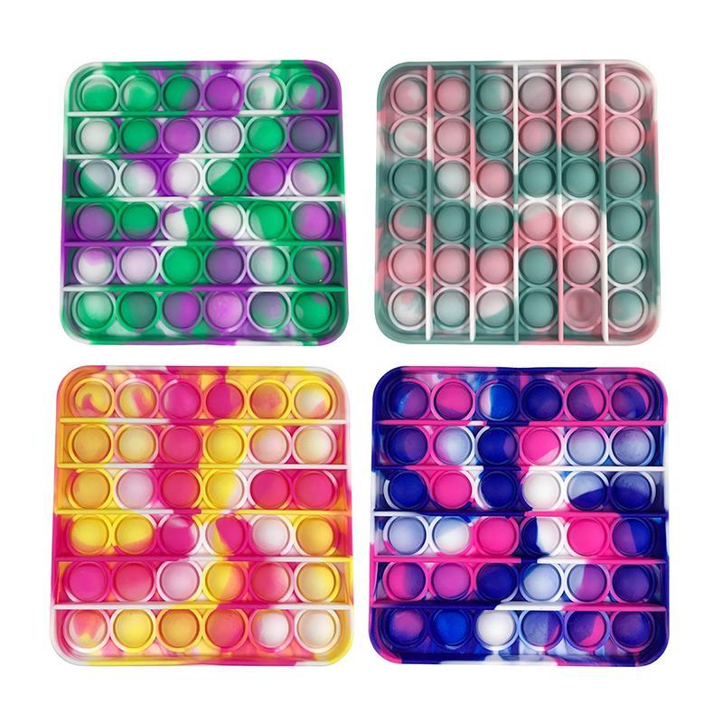 Multicolor Fidget Toy Sensory Push Bubble Board Game Sensory Toy Anxiety Stress Reliever Kids Adults Autism Special Needs Sale/Wh