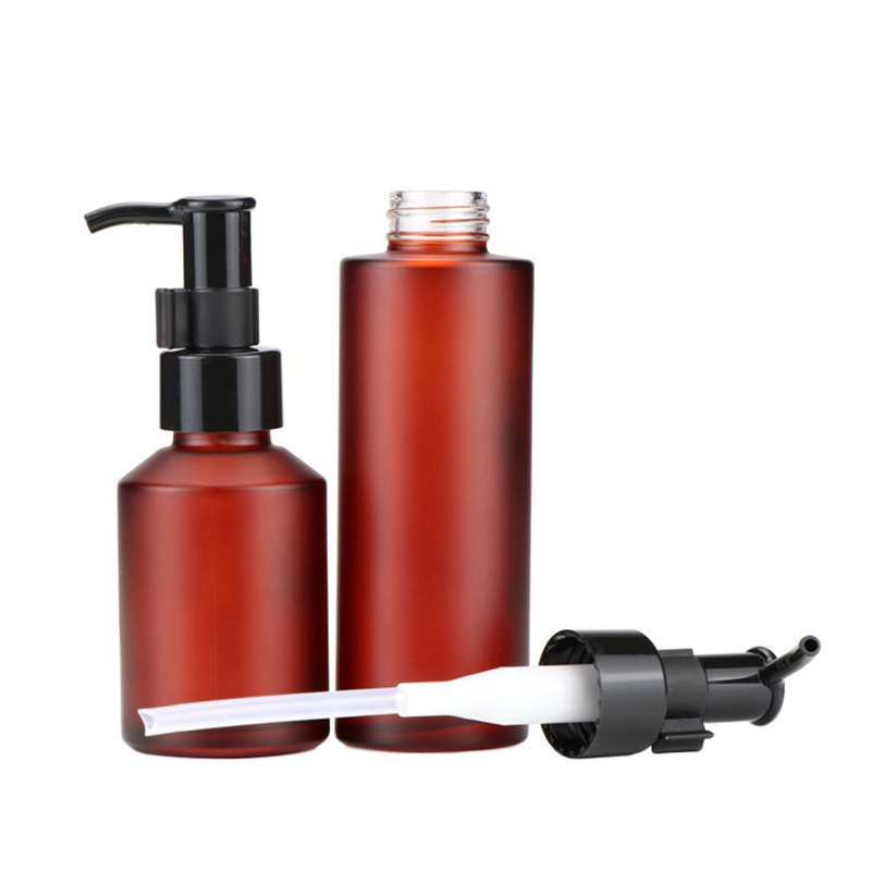 15ml 30ml 60ml 100ml Amber Glass Bottle Empty Lotion Spray Bottles Refillable Cosmetic Container for Cream Essential Oils - view 4