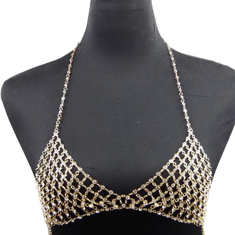 Two-piece Suits Sexy Bra Chains Crystal Waist Chain Rhinestone Body Bikini Top Gold Jewelry For Women And Girls
Two-piece Suits Sexy Bra Chains Crystal Waist Chain Rhinestone Body Bikini Top Gold Jewelry For Women And Girls