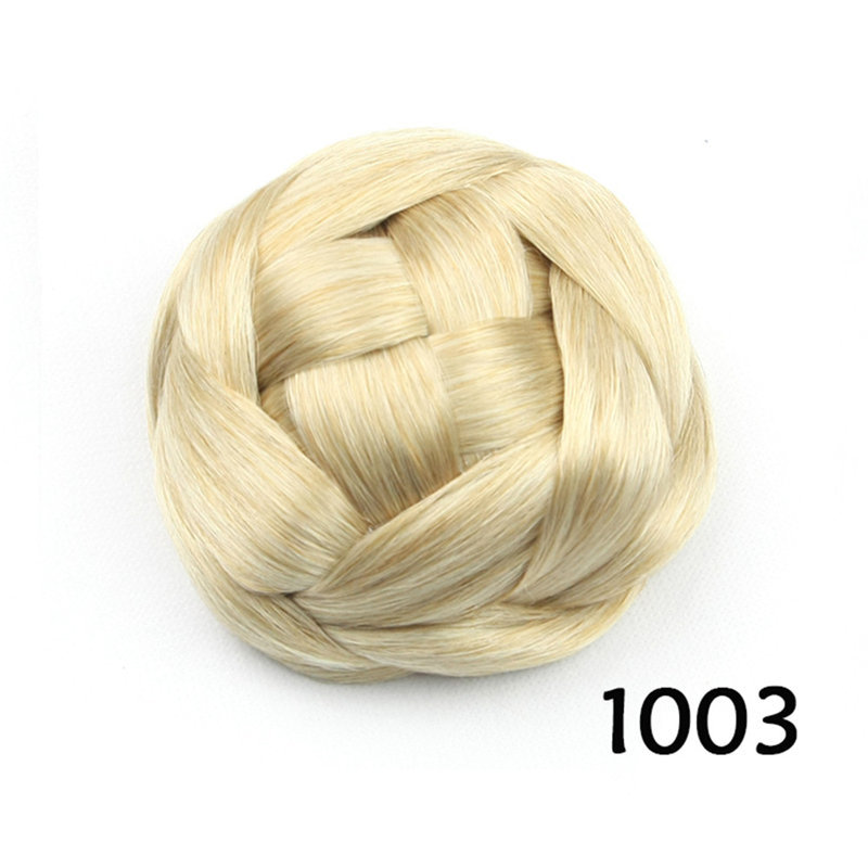 Synthetic Bun Braided Chignons Simulating Human Hair Extension Updo For Daily Working Party and Bride039s HairstyleG6602052