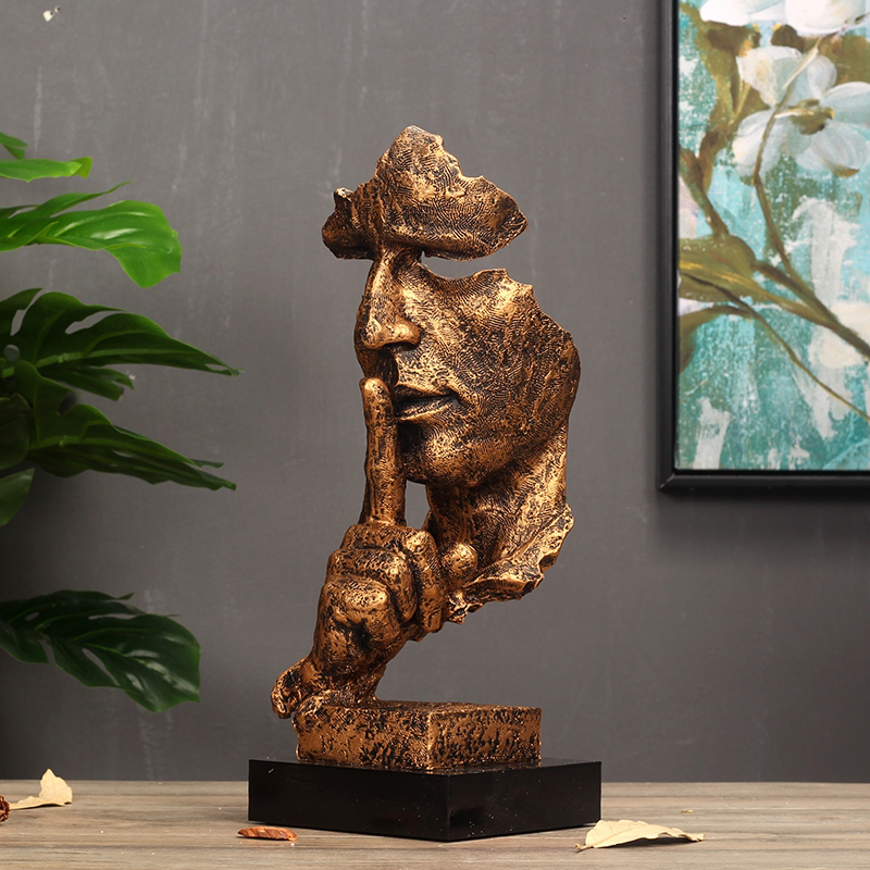 Arts And Crafts Retro European Silence Is Gold Figure Sculpture Creative Office Living Room Art Decoration Resin Ornament
Arts And Crafts Retro European Silence Is Gold Figure Sculpture Creative Office Living Room Art Decoration Resin Ornament