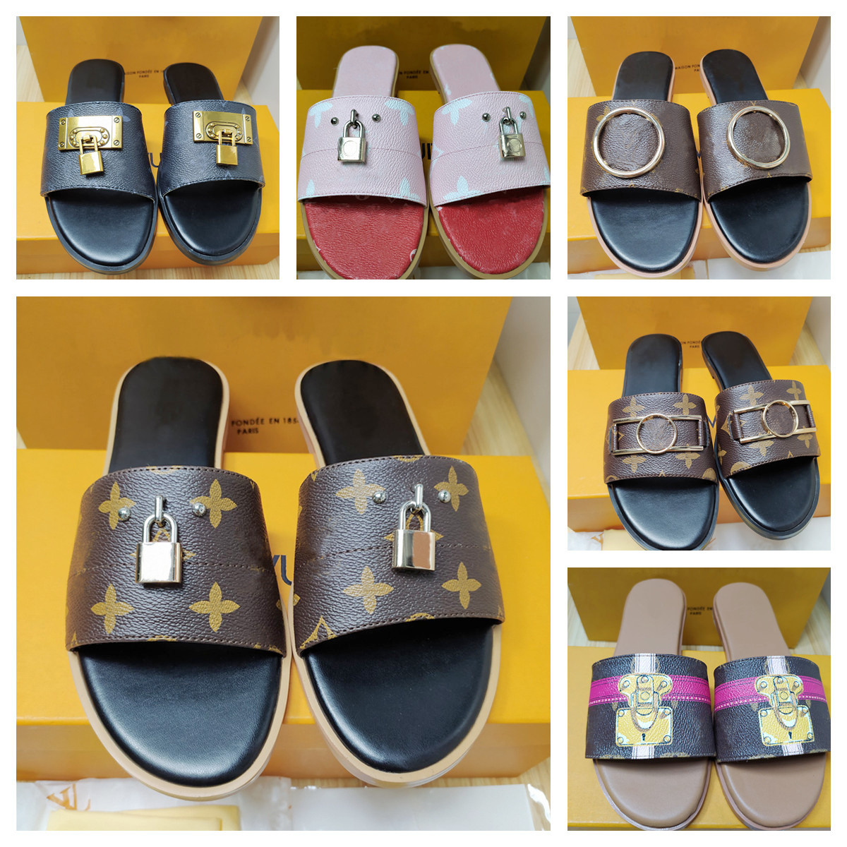 Slipper Designer Slide Summer sandals Fashion Men Beach Indoor Flat Flip Flops Leather Lady Women Shoes Ladies Slippers Size 35-42 with box, 31
Slipper Designer Slide Summer sandals Fashion Men Beach Indoor Flat Flip Flops Leather Lady Women Shoes Ladies Slippers Size 35-42 with box, 31