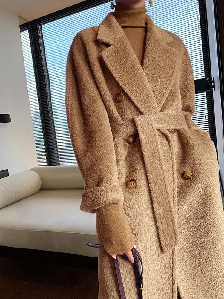 Women&#039;s Wool & Blends High End Series Recommend Craftsmanship Suli Long Coat Light Luxury Alpaca Albaca от DHgate WW