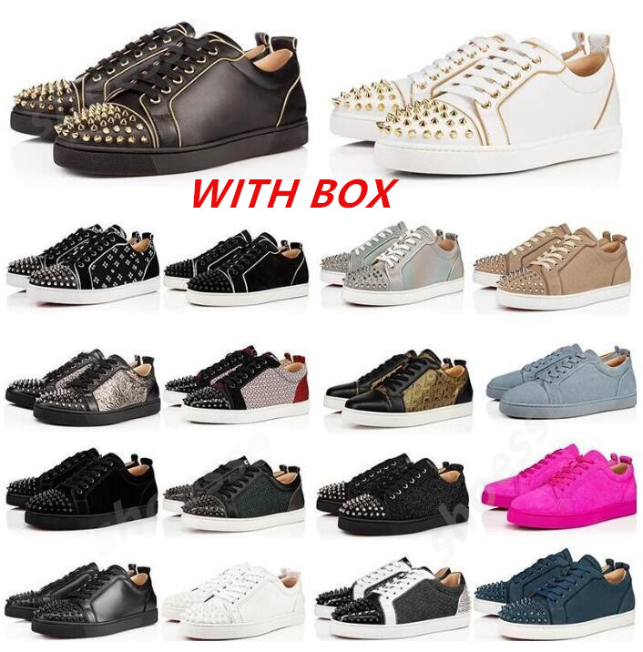 With Box Fashion Low Cut Spikes Flats Shoes Red Bottom For Men and Women Leather Sneakers Party Designer
With Box Fashion Low Cut Spikes Flats Shoes Red Bottom For Men and Women Leather Sneakers Party Designer