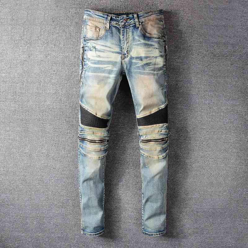 men's jeans calça jeans masculina vintage, punk, com zÃper, azul, desgastada, para motocicleta, moda de rua, nlbr, Blue
men's jeans calça jeans masculina vintage, punk, com zÃper, azul, desgastada, para motocicleta, moda de rua, nlbr, Blue