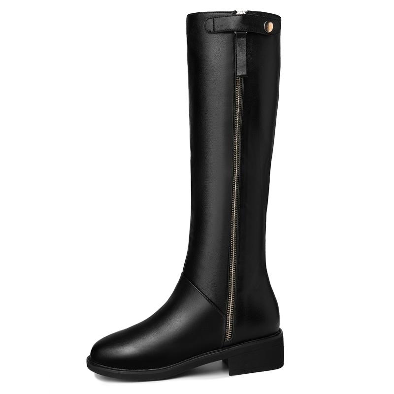 Dress Shoes Round Toe Square Heel Women'S Boots, Side Zipper Solid Color Long Platform, Black
Dress Shoes Round Toe Square Heel Women'S Boots, Side Zipper Solid Color Long Platform, Black