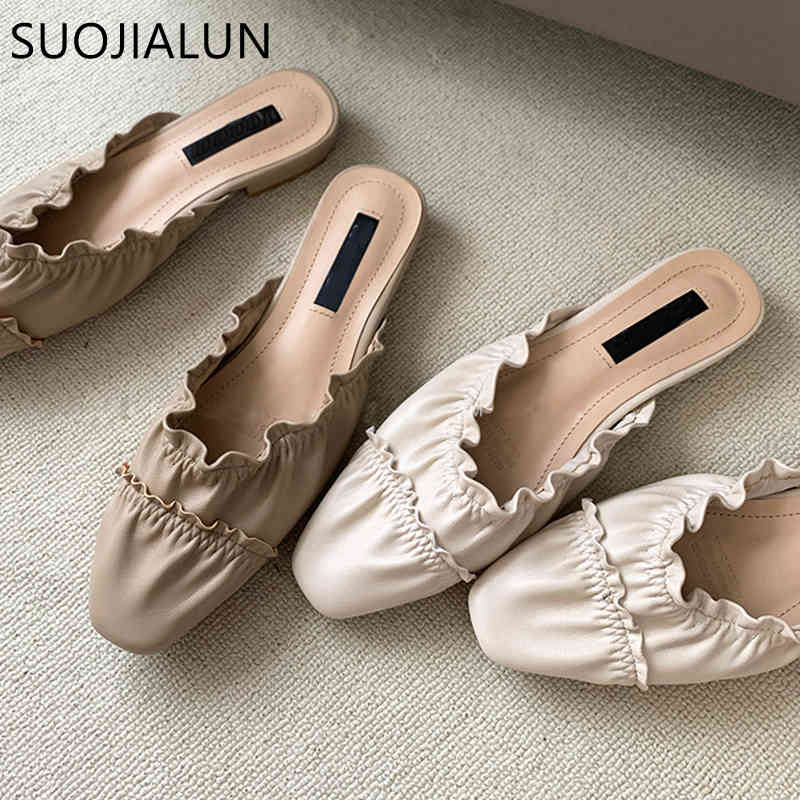 SUOJIALUN 2021 New Women Mules Shoes Fashion Ruffle Flat Heel Slipper Ladies Casual Slip On Round Toe Slides Outdoor Home Shoes K78, Apricot 1
SUOJIALUN 2021 New Women Mules Shoes Fashion Ruffle Flat Heel Slipper Ladies Casual Slip On Round Toe Slides Outdoor Home Shoes K78, Apricot 1