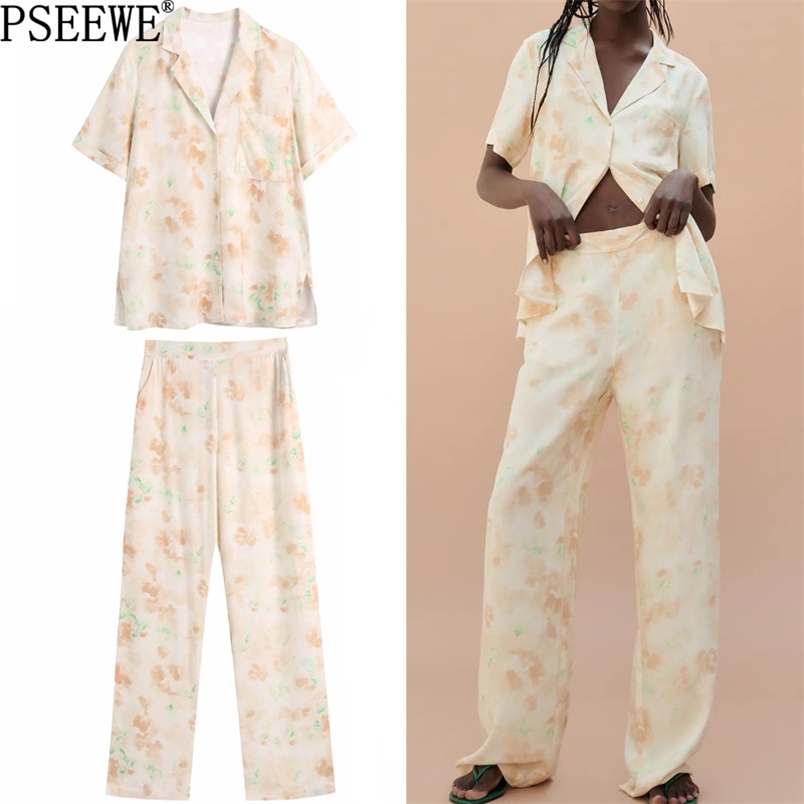 Summer Two Piece Set Women Outfit Tie Dye Short Sleeve Shirts Woman Pants Sets Casual High Waist Trouser Suits 210519
Summer Two Piece Set Women Outfit Tie Dye Short Sleeve Shirts Woman Pants Sets Casual High Waist Trouser Suits 210519