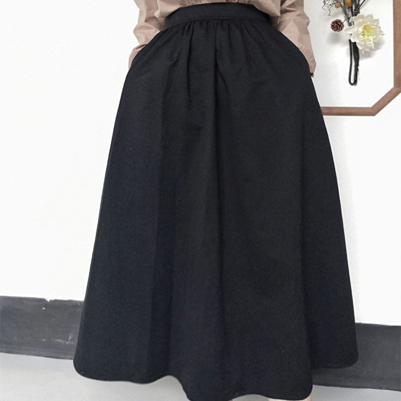 Nomikuma Spring Summer Cotton Skirts Causal High Waist A-line Elegant Skirt Women Korean Fashion Solid Mujer Faldas 6G108 210427