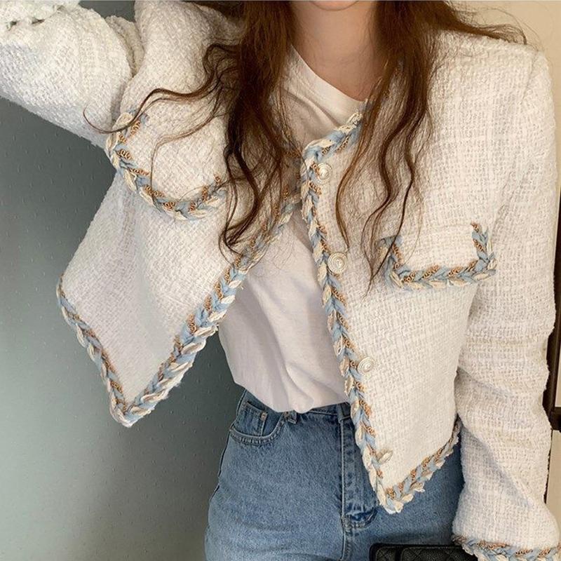 Women's Jackets Sannian Spring And Autumn Women Jacket Woven Edging Loose Single-breasted Long-sleeved Woolen Short Coat Clothes Tops, Black;brown
Women's Jackets Sannian Spring And Autumn Women Jacket Woven Edging Loose Single-breasted Long-sleeved Woolen Short Coat Clothes Tops, Black;brown