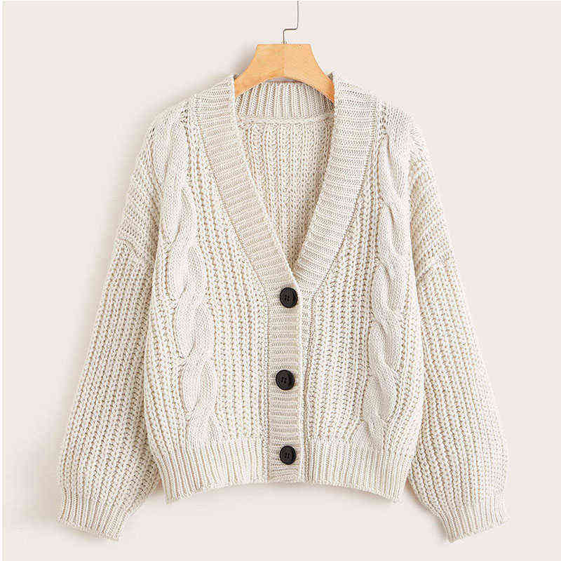 Women Short Cardigan Knitted Sweater Autumn Winter Long Sleeve V neck Jumper Cardigans Casual Streetwear Fashion Pull Femme Coat 211120