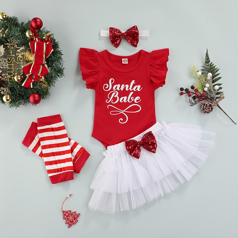 Clothing Sets Baby Girls Christmas Clothes Set 4Pcs Letter Print Flying Sleeve Romper+Tulle Skirt+Headband+Leg Sleeves Xmas Year, White
Clothing Sets Baby Girls Christmas Clothes Set 4Pcs Letter Print Flying Sleeve Romper+Tulle Skirt+Headband+Leg Sleeves Xmas Year, White