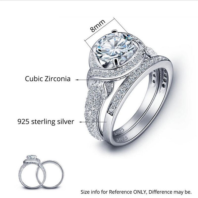 Choucong Couple Wedding Rings Luxury Jewelry 925 Sterling Silver Round Cut White 3A Cubic Zircon Party Promise Women Engagement Bridal Ring Set For Lo