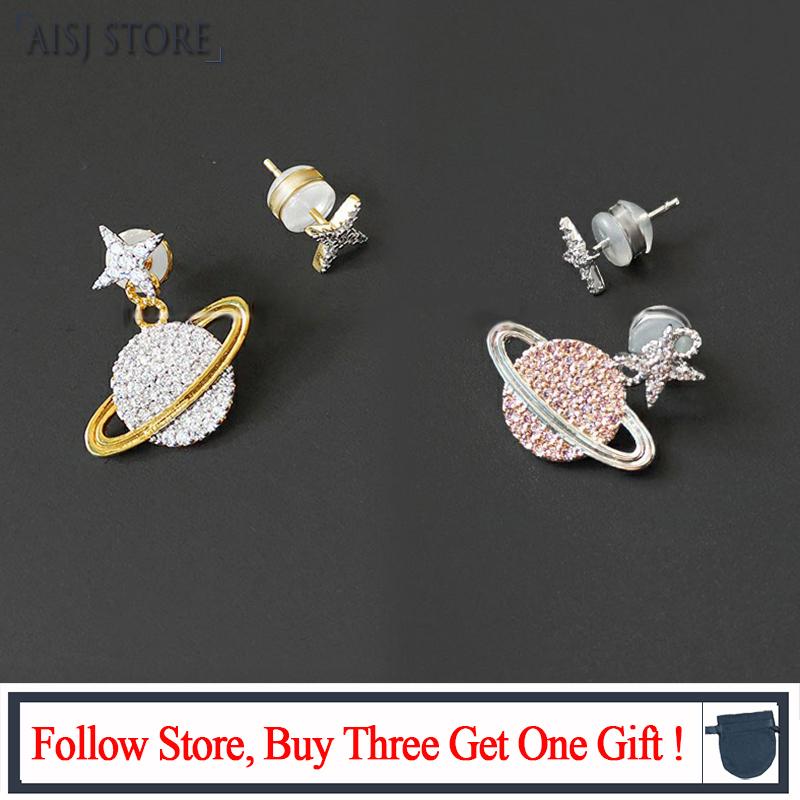 Dangle & Chandelier S925 Sterling Silver Micro-set Crystal Diamond Pink Gold Planet Asymmetric Earrings Fashion Luxury Monaco Jewelry
Dangle & Chandelier S925 Sterling Silver Micro-set Crystal Diamond Pink Gold Planet Asymmetric Earrings Fashion Luxury Monaco Jewelry