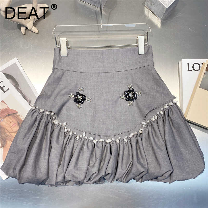 DEAT Women Beaded Personality Pleated Skirt Arrivals High Waist Temperament Fashion Spring Summer 11D1449 210709, Gray
DEAT Women Beaded Personality Pleated Skirt Arrivals High Waist Temperament Fashion Spring Summer 11D1449 210709, Gray