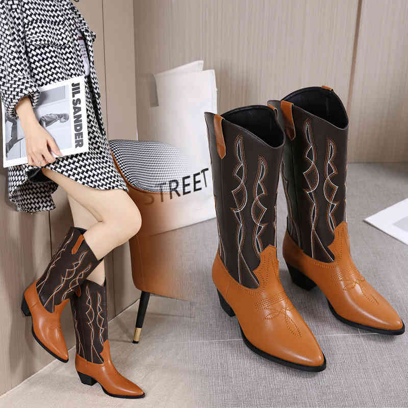 boots new style women's graffiti design pointed western cowboy totem leather long tube knee-length fashion jogt, Black 
boots new style women's graffiti design pointed western cowboy totem leather long tube knee-length fashion jogt, Black