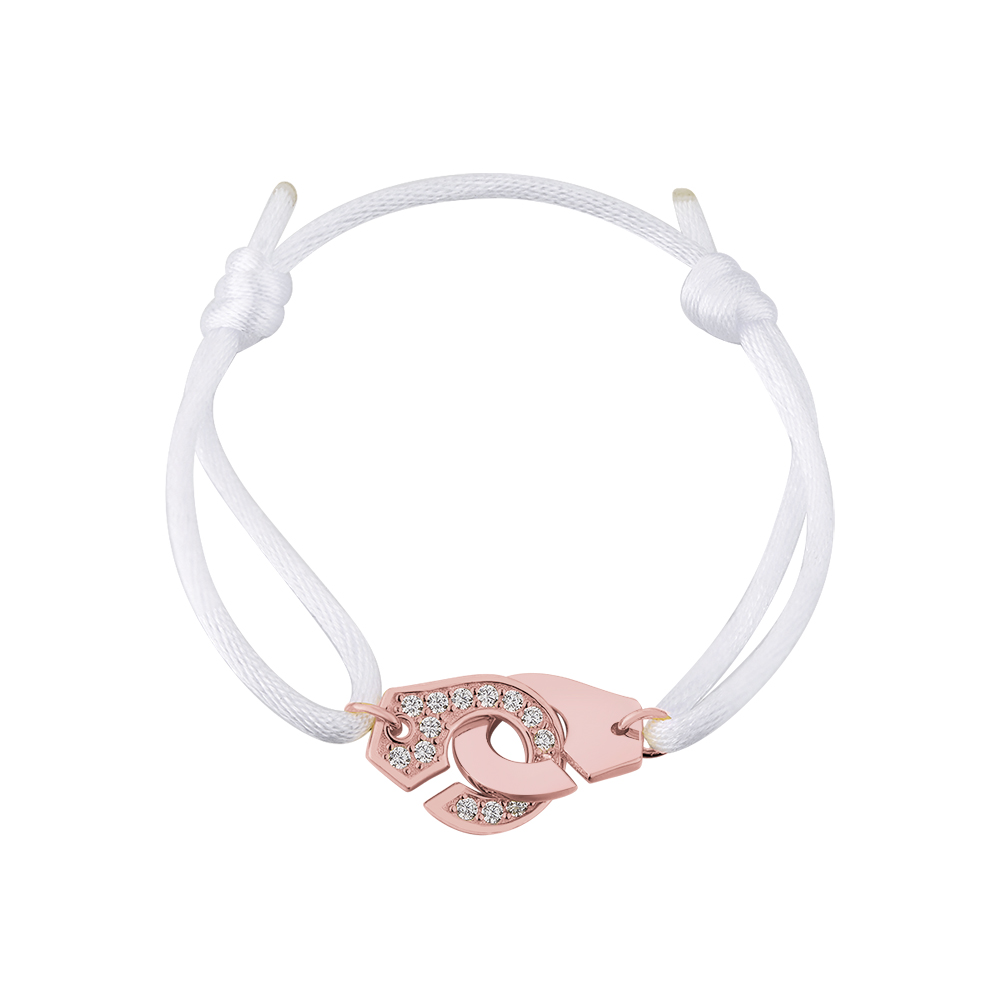 Gold Color Handcuff With Zircon 925 Sterling Silver Wedding Bracelet France Style Jewelry For Women Men Menottes Adjustable Rope