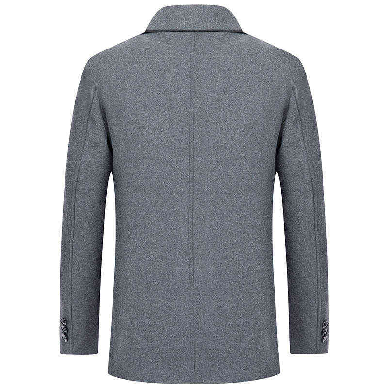 Winter 30% Wool Woolen Coat Men Winter Windbreaker Long Thick Wool Jackets abrigo hombre Man Stand Collar Single Breasted Coats 211122