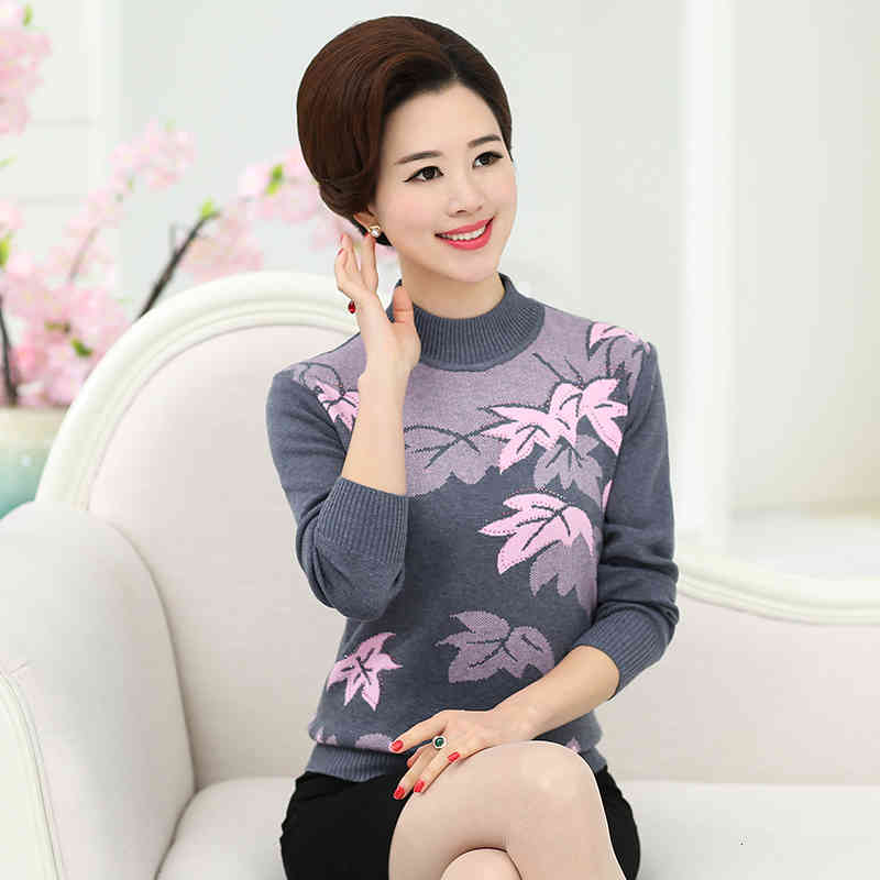 Women's Knits & Tees Middle Aged Women Sweater And Pullovers Autumn Winter Knitted Sweatrers Female Turtleneck Leaves Printed Slim, Red leaves
Women's Knits & Tees Middle Aged Women Sweater And Pullovers Autumn Winter Knitted Sweatrers Female Turtleneck Leaves Printed Slim, Red leaves