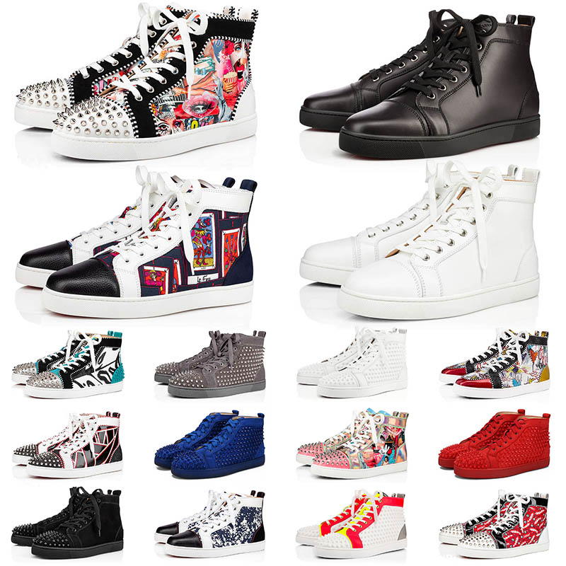 2021 Top Quality Dress Shoes Christians Spikes Loafers Graffiti Red Bottoms Black Blue Green White Suede Mens Fashion Trainers High Low Tops Sneakers
2021 Top Quality Dress Shoes Christians Spikes Loafers Graffiti Red Bottoms Black Blue Green White Suede Mens Fashion Trainers High Low Tops Sneakers