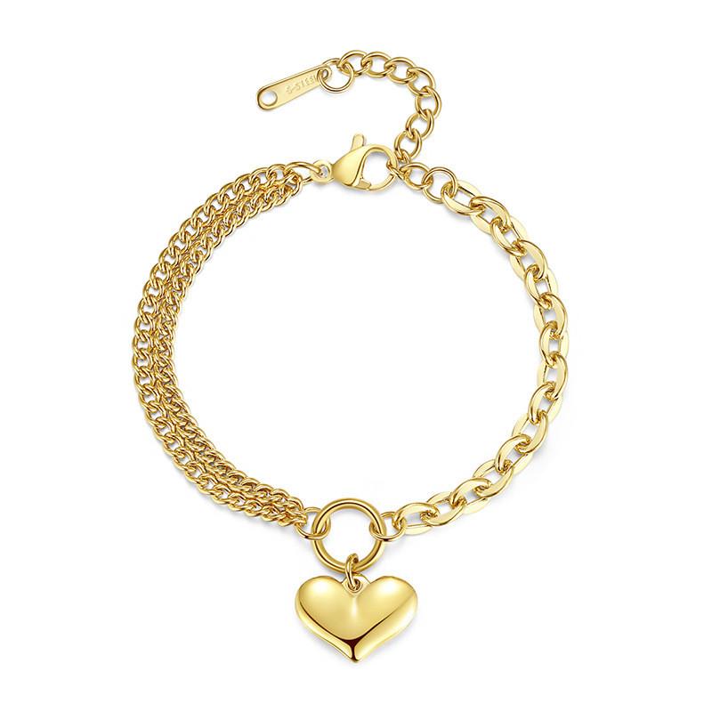 Bangle 316L Stainless Steel Double Heart Pendant Bracelet Brazaletes De Acero Inoxidable Mujer Gold Bangles For Women
Bangle 316L Stainless Steel Double Heart Pendant Bracelet Brazaletes De Acero Inoxidable Mujer Gold Bangles For Women