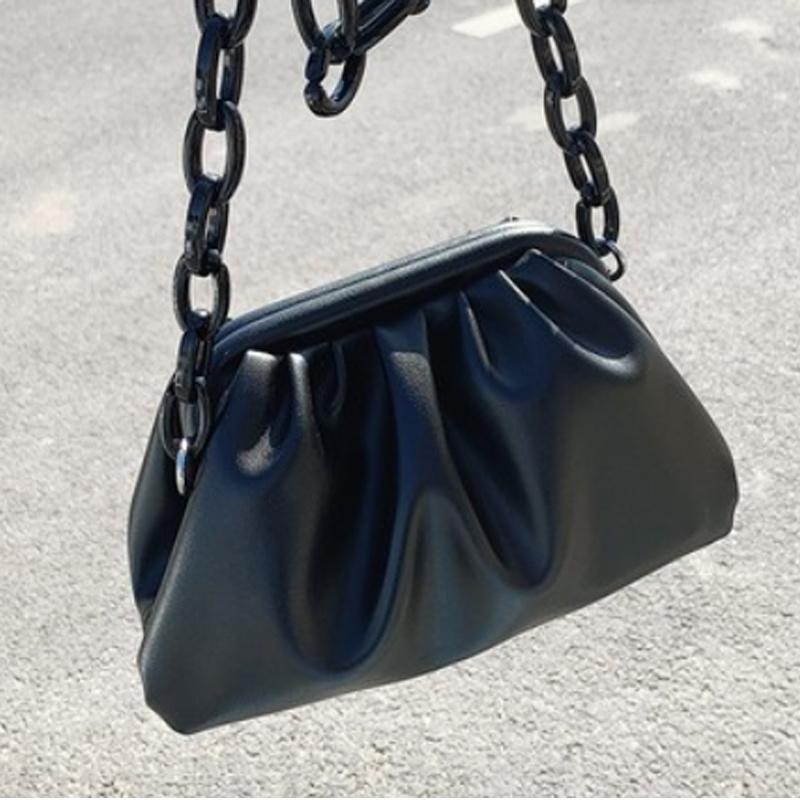 Evening Bags Fashion Women Chain Shoulder Handbag Female Bolsas Pu Leather Bag Pleated Ruched Crossbody, Black
Evening Bags Fashion Women Chain Shoulder Handbag Female Bolsas Pu Leather Bag Pleated Ruched Crossbody, Black