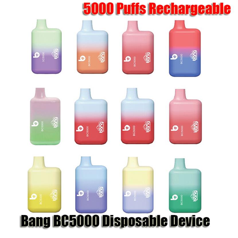 Bang BC5000 Disposable E cigarette Device Kit 5000 Puffs 650mAh Rechargeable Battery Prefilled 11ml Cartridge Pod Vape Pen Box VS XXLa54
Bang BC5000 Disposable E cigarette Device Kit 5000 Puffs 650mAh Rechargeable Battery Prefilled 11ml Cartridge Pod Vape Pen Box VS XXLa54