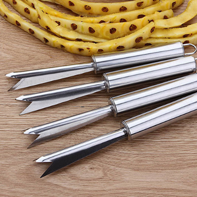 stainless steel Fruit Pineapple Peeler Easy Cleaning Slicers Portable Non-slip Pineapple Knife Fruit Salad Kitchen Tools