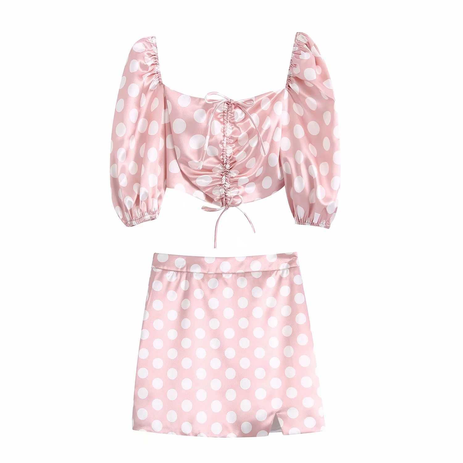 Women Two piece set Pink Polka Dot Cropped top & Woman Mini skirts Summer Beach Holiday Sexy Kawaii Woman Clothing 210709, Skirt
Women Two piece set Pink Polka Dot Cropped top & Woman Mini skirts Summer Beach Holiday Sexy Kawaii Woman Clothing 210709, Skirt
