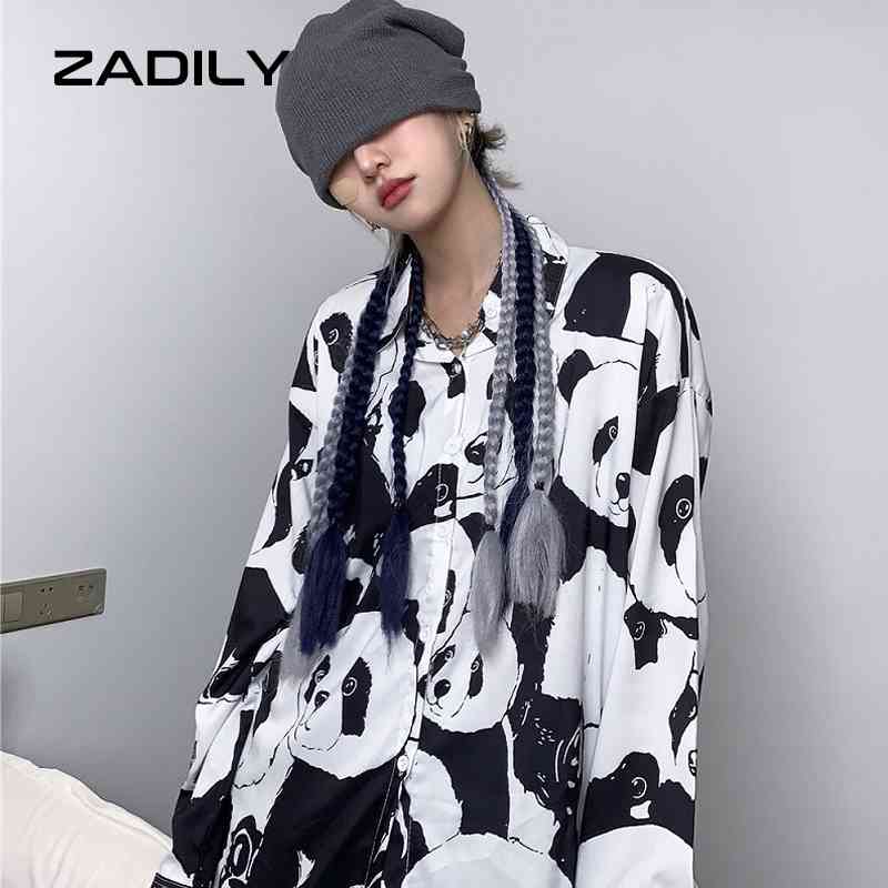 ZADILY Summer Panda Print Oversize Women Shirt Hip Hop Long Sleeve Loose Button Thin Ladies Blouse Y2K Female Clothing Tops 210521, Sku
ZADILY Summer Panda Print Oversize Women Shirt Hip Hop Long Sleeve Loose Button Thin Ladies Blouse Y2K Female Clothing Tops 210521, Sku